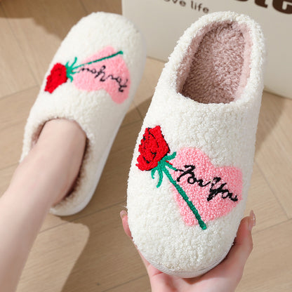 Women's Home Slippers Fashion Plush House Shoes For Valentine's Day