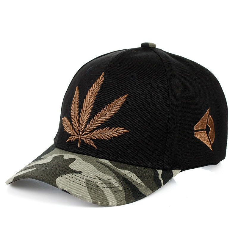 Simple Green Maple Leaf Hemp Leaf Caps Men And Women Baseball Caps Shopping