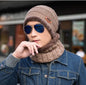 Men's Knitted Wool Hat Casual Warm Bib - Korean Style Headwear