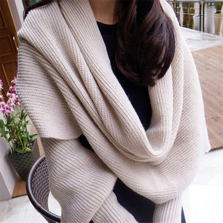 Sweater Scarf Cashmere Ladies Girl Woman Clothing Casual Wear