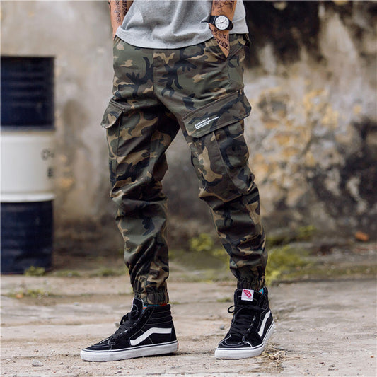 Street Style Youth Casual Camouflage Slim Fit Ankle Trousers Male