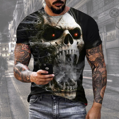 Men's Digital Print Street Sports Short Sleeve T-Shirt