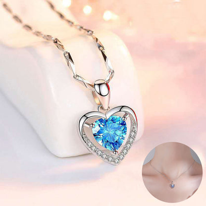 925 Heart-shaped Rhinestones Necklace Luxury Personalized Necklace For Women Jewelry Jewelry Valentine's Day Gift