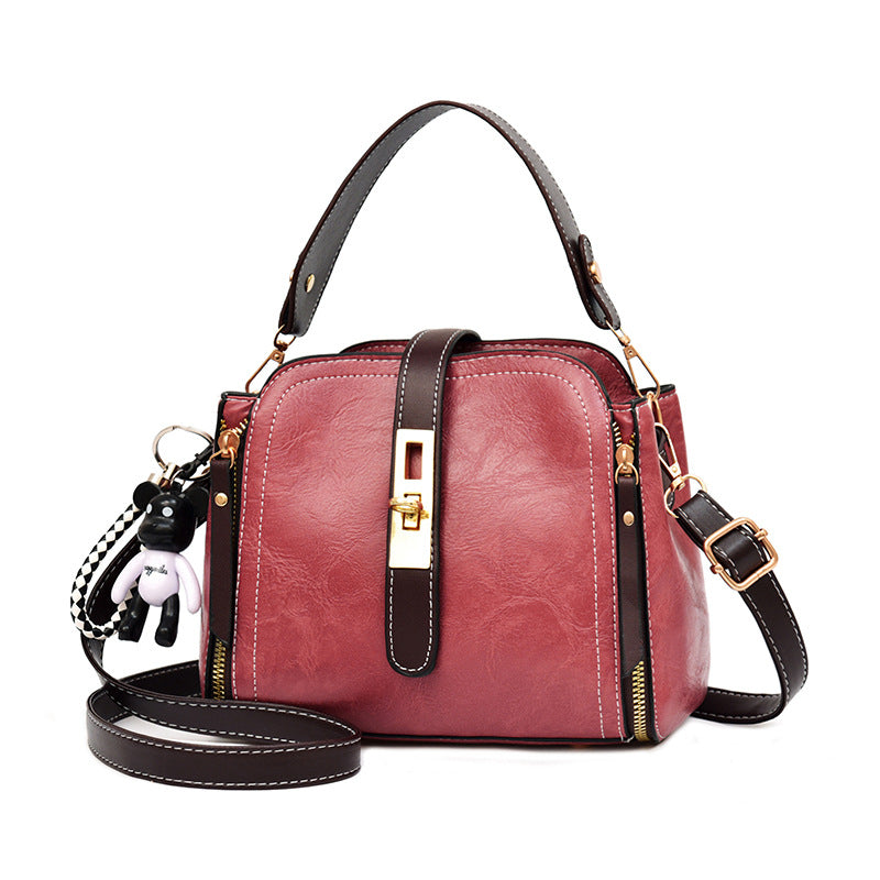 Vintage PU Leather Messenger Bag - Versatile Crossbody Handbag for Women