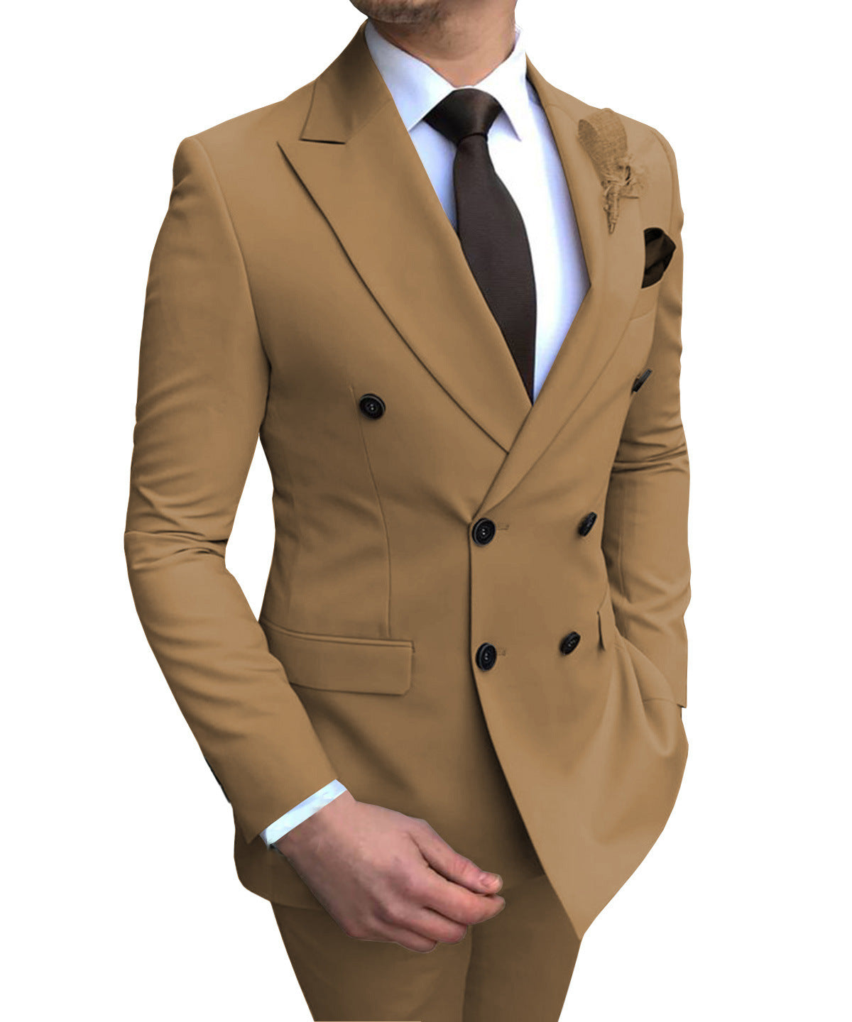 Classic Two-Piece Groomsmen Wedding Suit Ensemble for Men