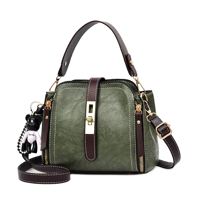 Vintage PU Leather Messenger Bag - Versatile Crossbody Handbag for Women