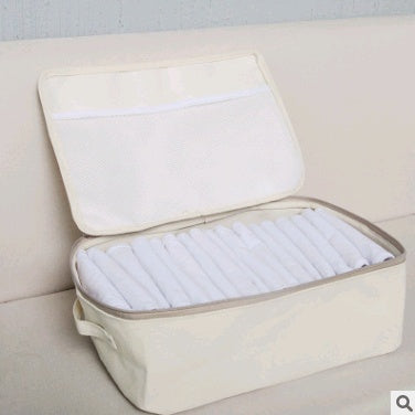 Thick canvas storage box clothes finishing storage bag with cover zipper quilt storage bag