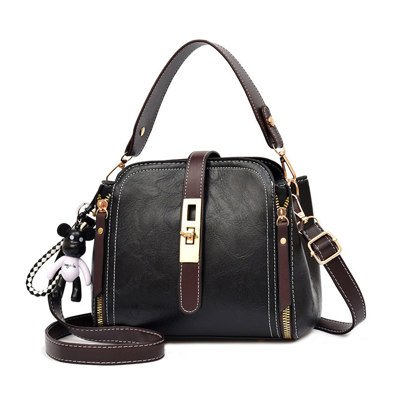 Vintage PU Leather Messenger Bag - Versatile Crossbody Handbag for Women