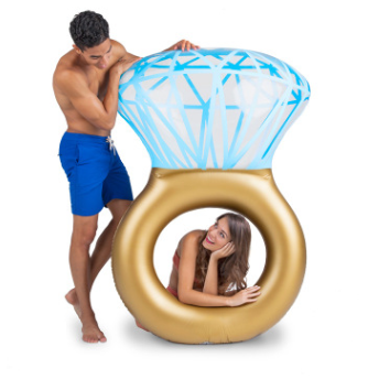 Diamond ring swim ring water inflatable adult floating net red photo props travel photography swimming pool floating mattress