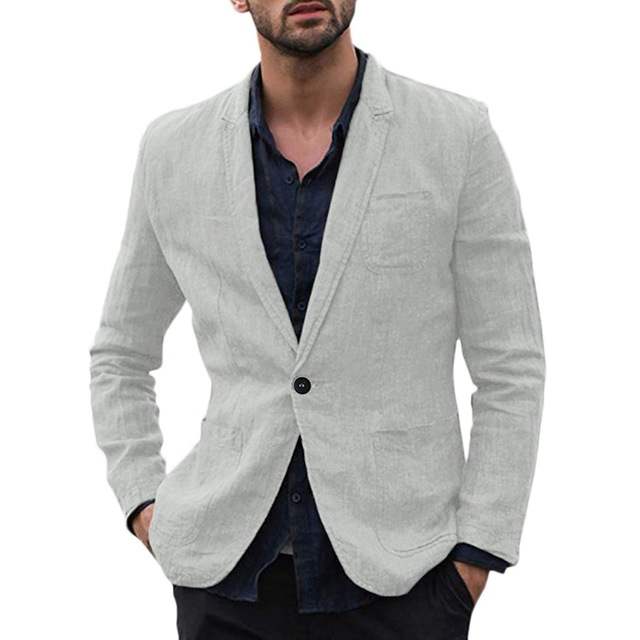 Stylish Autumn Cotton and Linen Thin Blazers for Men