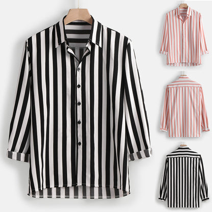 Classic Sophistication: Men's Long Sleeve Striped Shirt