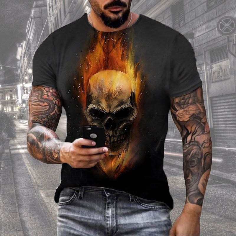 Men's Digital Print Street Sports Short Sleeve T-Shirt