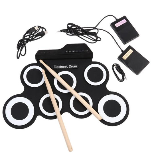 Portable Roll-Up Electronic Drum Set with Multi-Functional Features