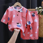 Summer Cotton Silk Air-Conditioning Baby Clothes: Cartoon Pajamas