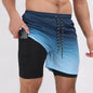 Gradient Printed Beach Shorts Double Layer Casual Sport Shorts