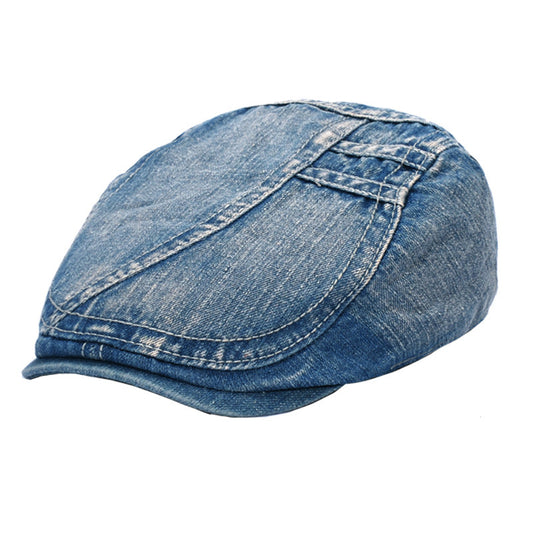 Cowboy Beret for Men - Stylish Denim Tie-Dyed Headwear