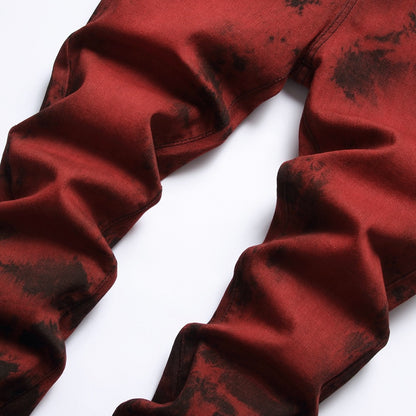 Make a Statement: Stretch Tie-Dyed Red Brick Jeans