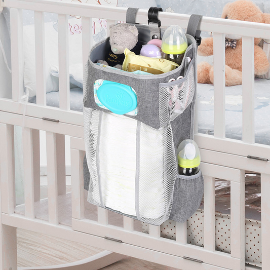 Attachable Storage Bags: Convenient Organizer for Baby Cribs