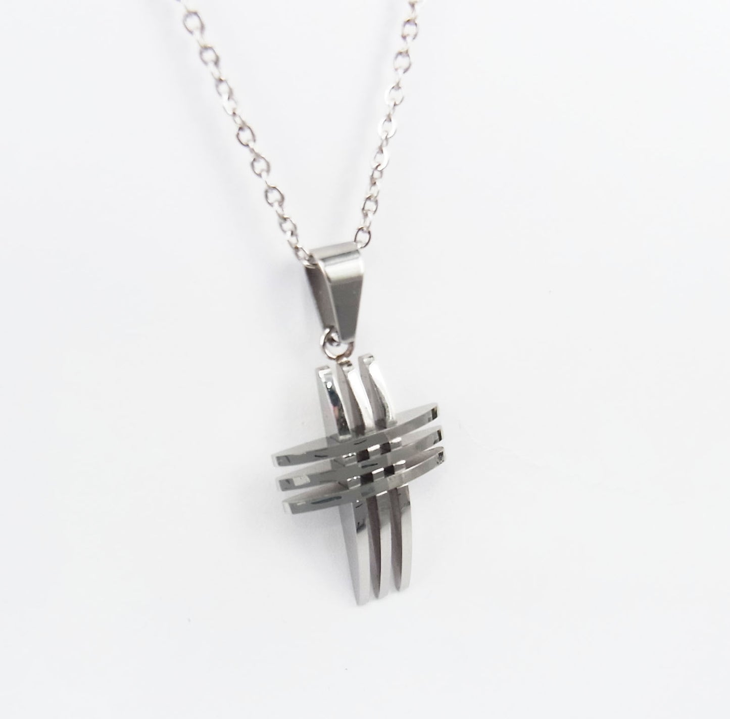 Punk Style Hollow Cross Men's Pendant: Trendy Stainless Steel Jewelry