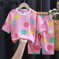 Summer Cotton Silk Air-Conditioning Baby Clothes: Cartoon Pajamas