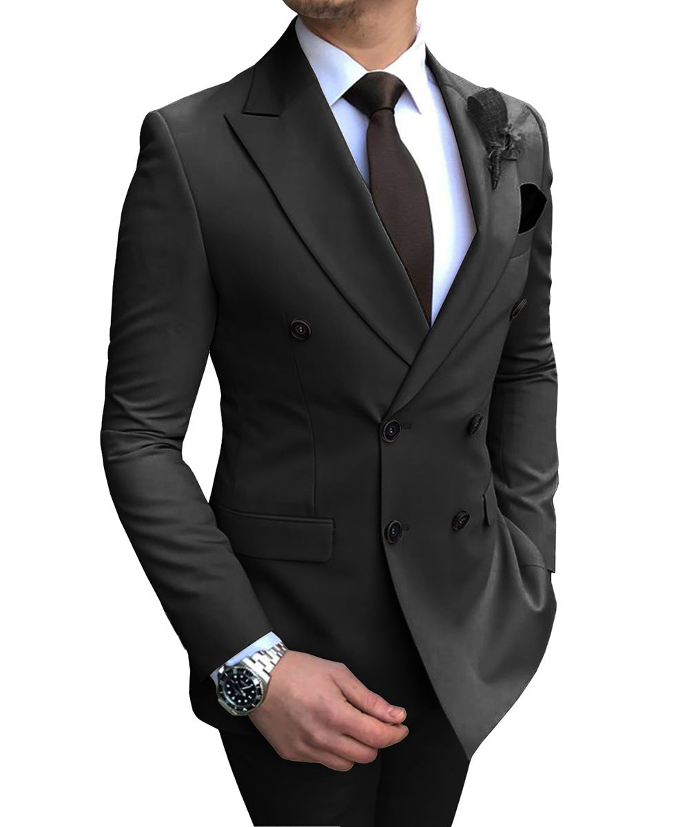 Classic Two-Piece Groomsmen Wedding Suit Ensemble for Men