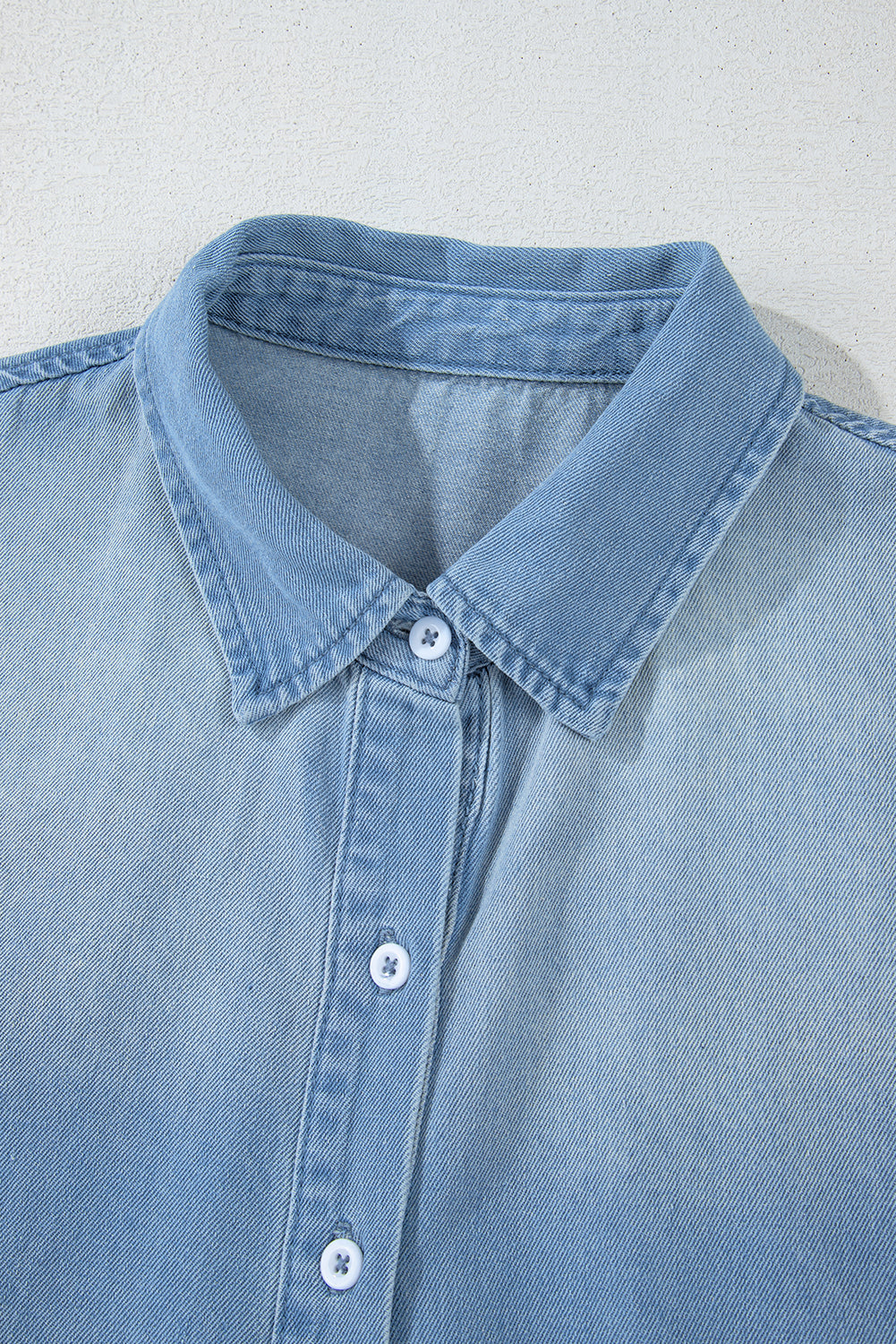 Beau Blue Risen Medium Washed Denim Shirt Dress