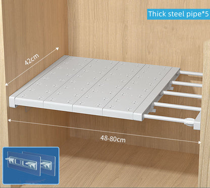 Wardrobe Cabinet Compartment Telescopic Storage Shelf