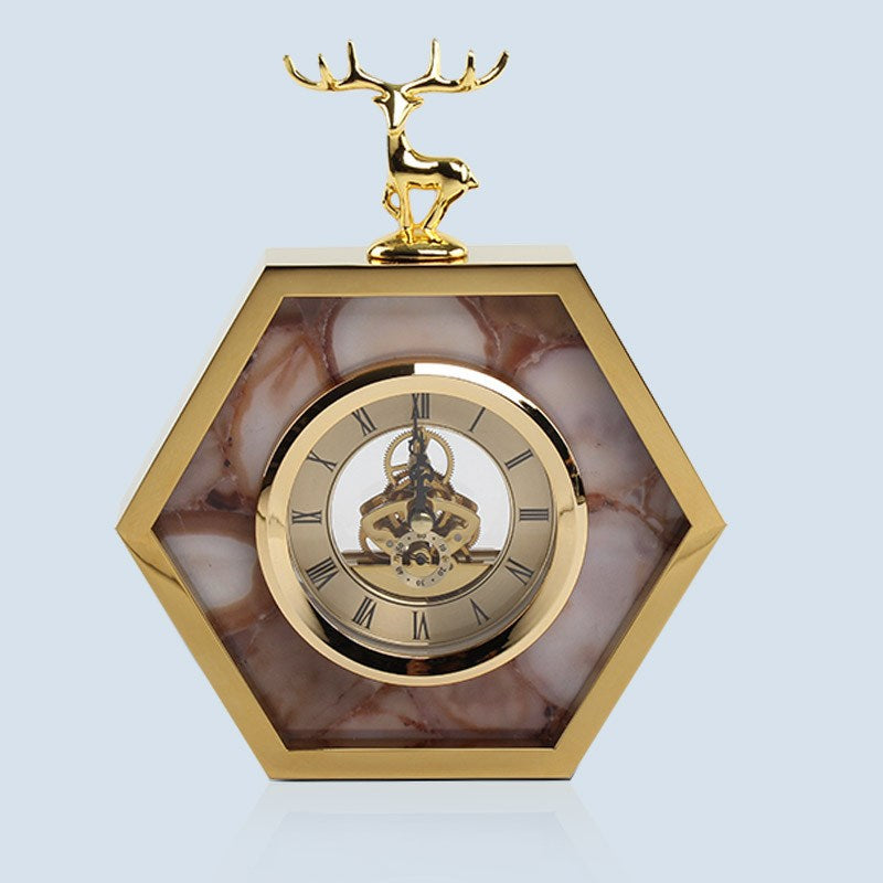 Luzi Clock Stand Clock Casual Hexagonal Design for Any Space