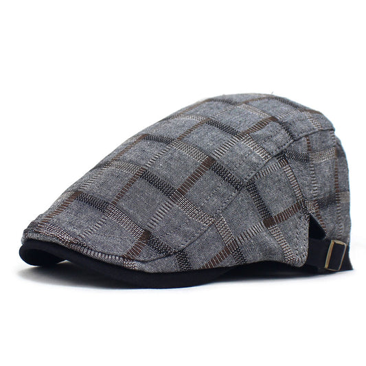 Fashionable Casual Duck Tongue Checked Hat