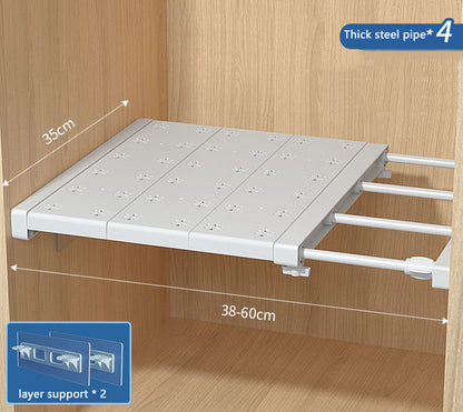 Wardrobe Cabinet Compartment Telescopic Storage Shelf