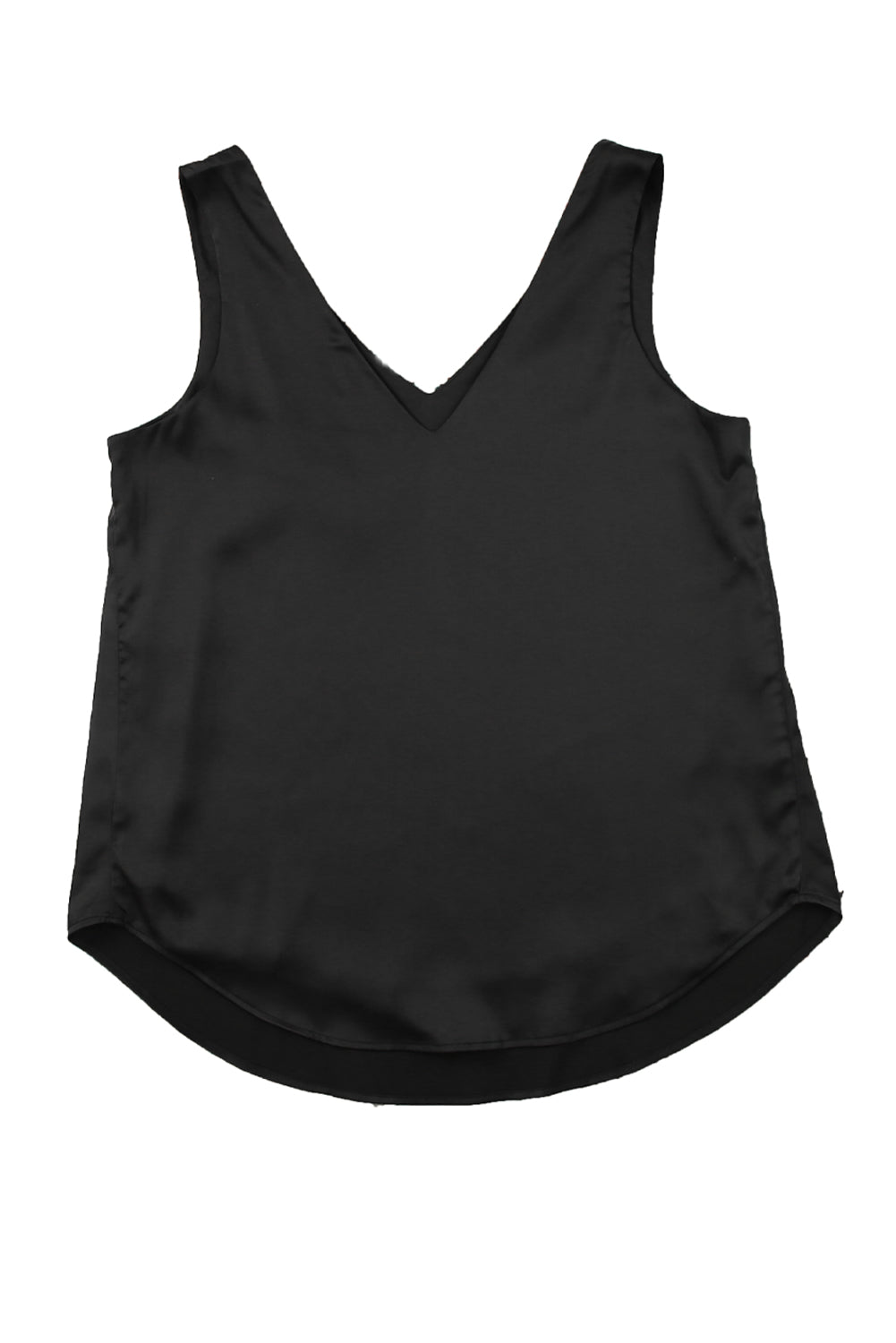 Black Deep V Neck Loose Tank Top