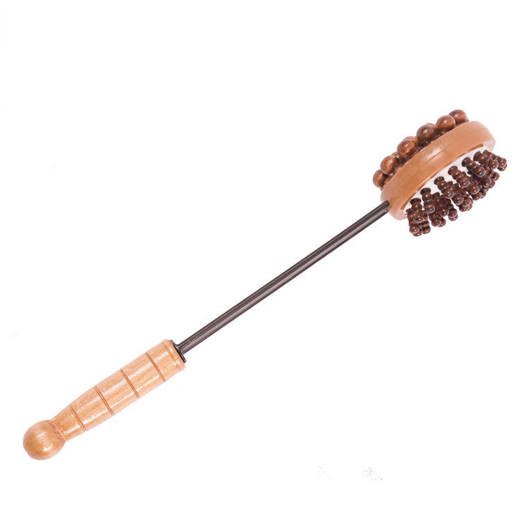 Wooden Ball Health Meridian Back Hammer: Massage Stick