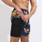 Gradient Printed Beach Shorts Double Layer Casual Sport Shorts