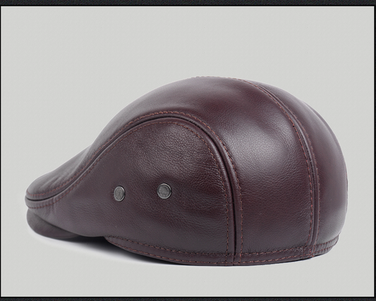 Middle-Aged and Elderly Casual Leather Hats - Classic Style for Winter