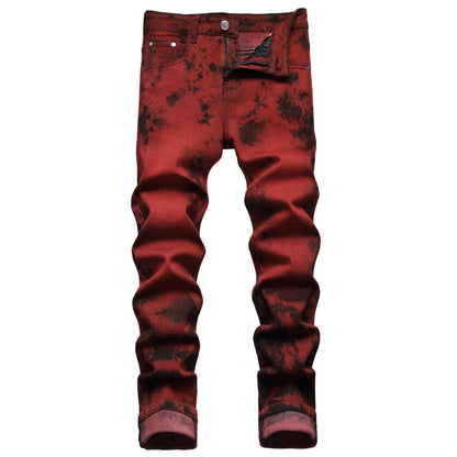 Make a Statement: Stretch Tie-Dyed Red Brick Jeans