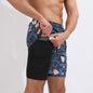 Gradient Printed Beach Shorts Double Layer Casual Sport Shorts