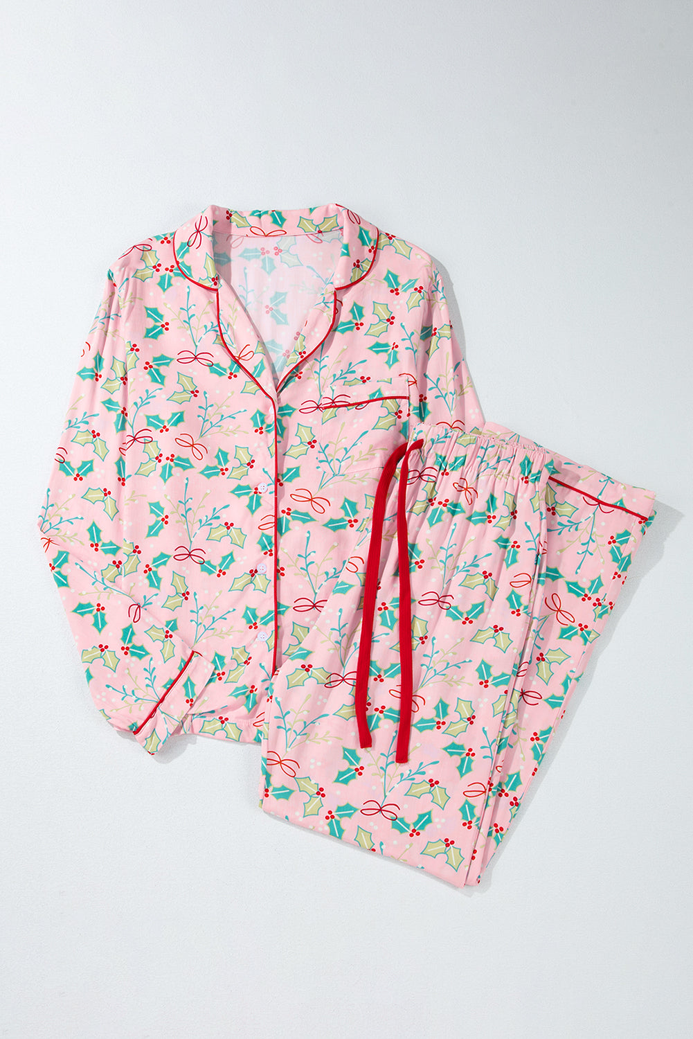 Multicolour Floral Christmas Pajamas Set