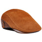 Men's Cowhide Beret Leather Hat - Classic Peak Cap Style