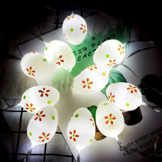 Blossom Bright Colorful Flower Dot Easter Egg String Lights