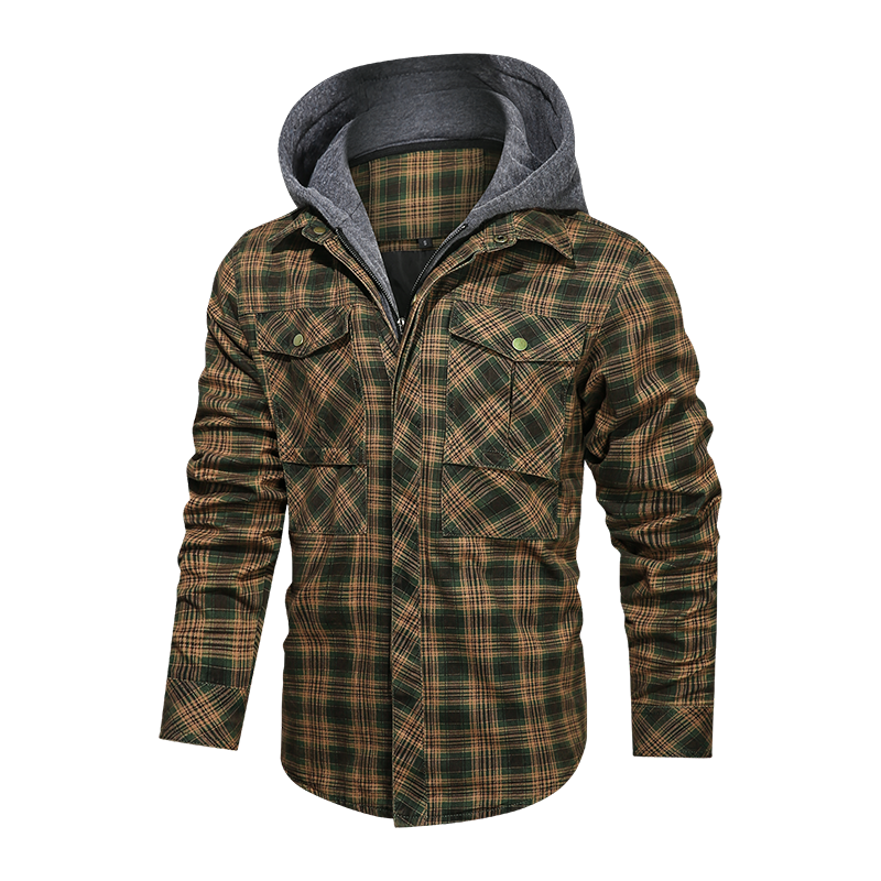 Men's Warm Fleece Thick Jacket with Detachable Hood: Stylish Outerwear for Autumn and Winter