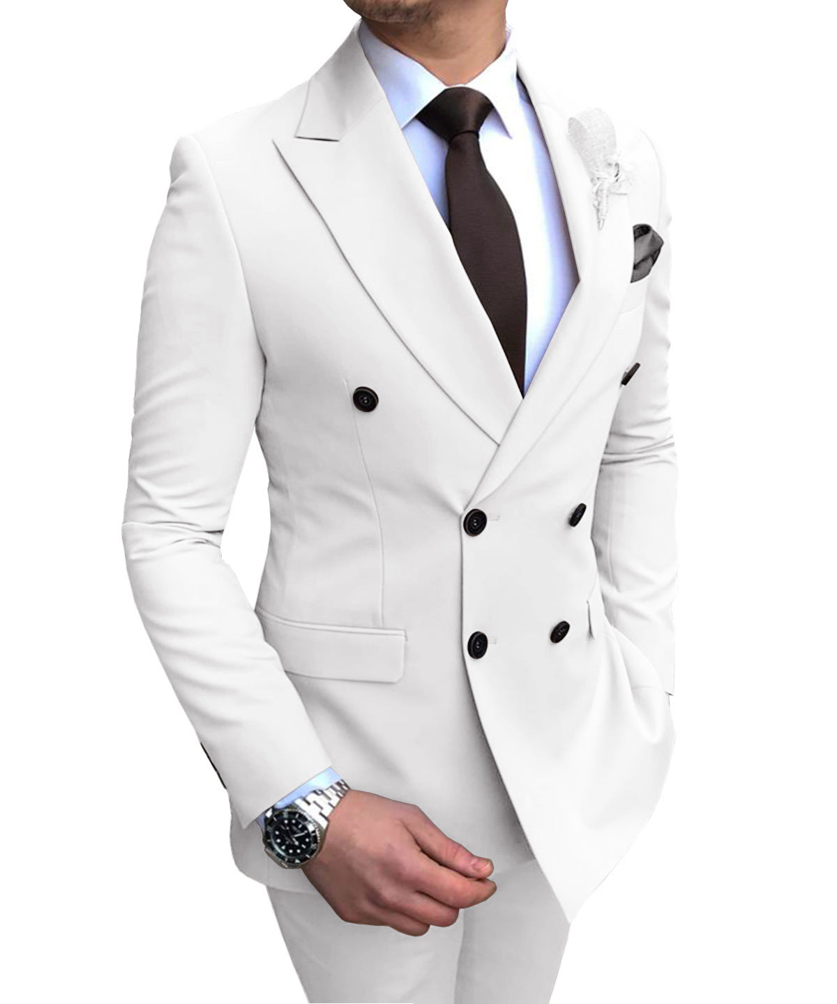 Classic Two-Piece Groomsmen Wedding Suit Ensemble for Men