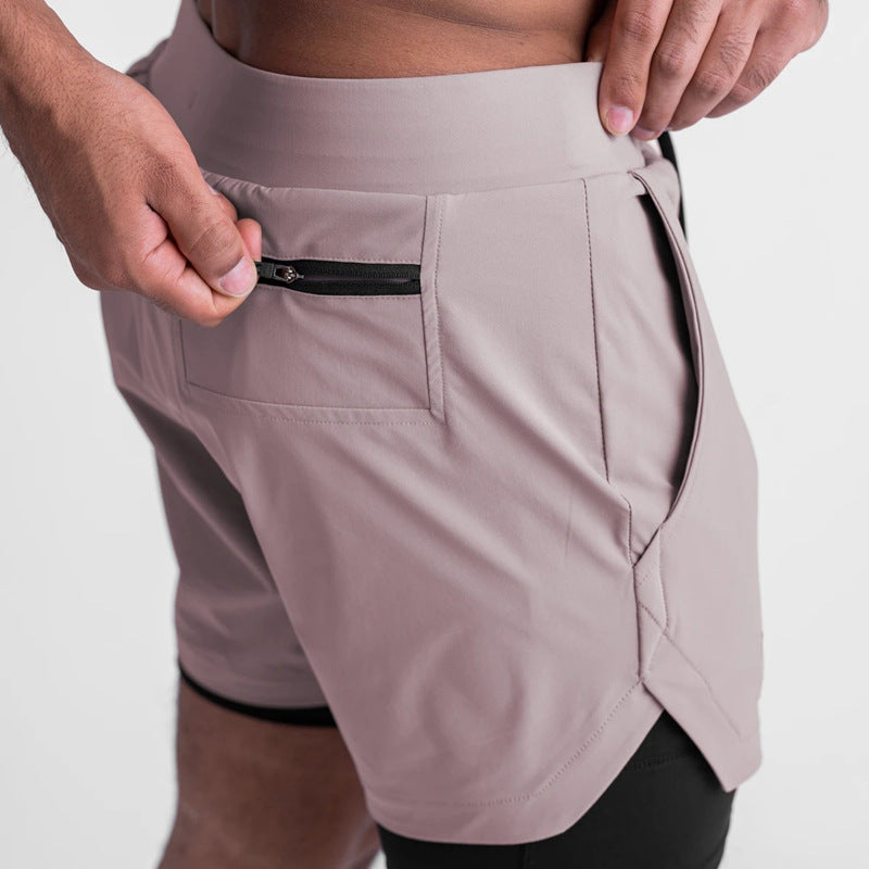 Sports Casual Quick-drying Double-layer Two-in-one Running Shorts