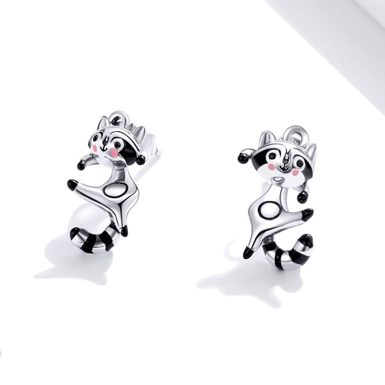 S925 Sterling Silver Raccoon Women Earrings, Raccoon