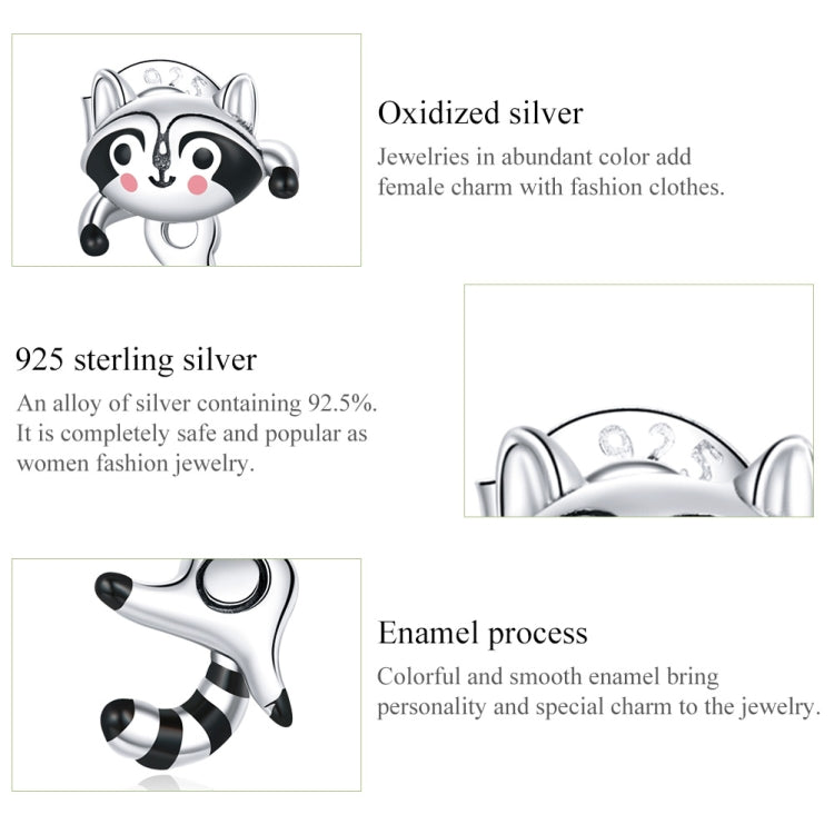 S925 Sterling Silver Raccoon Women Earrings, Raccoon