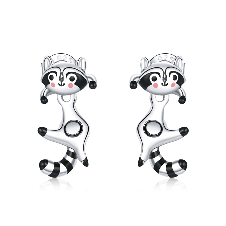 S925 Sterling Silver Raccoon Women Earrings, Raccoon