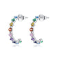 S925 Sterling Silver Rainbow Story Women Earrings, Rainbow Story