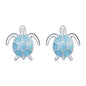 S925 Sterling Silver Blue Turtle Women Earrings, Turtle