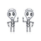 S925 Sterling Silver Cool Skeleton Man Ear Studs Women Earrings, Skeleton Man