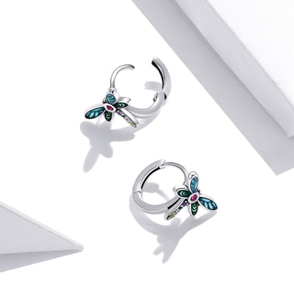 S925 Sterling Silver Vintage Dragonfly Ear Studs Women Earrings, Vintage Dragonfly