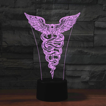 Black Base Creative 3D LED Decorative Night Light,16 Color Remote Control